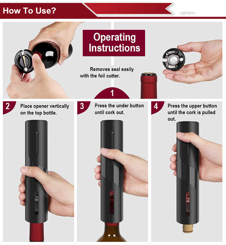 Rechargeable Electric Wine Opener – Automatic Corkscrew with Charger
