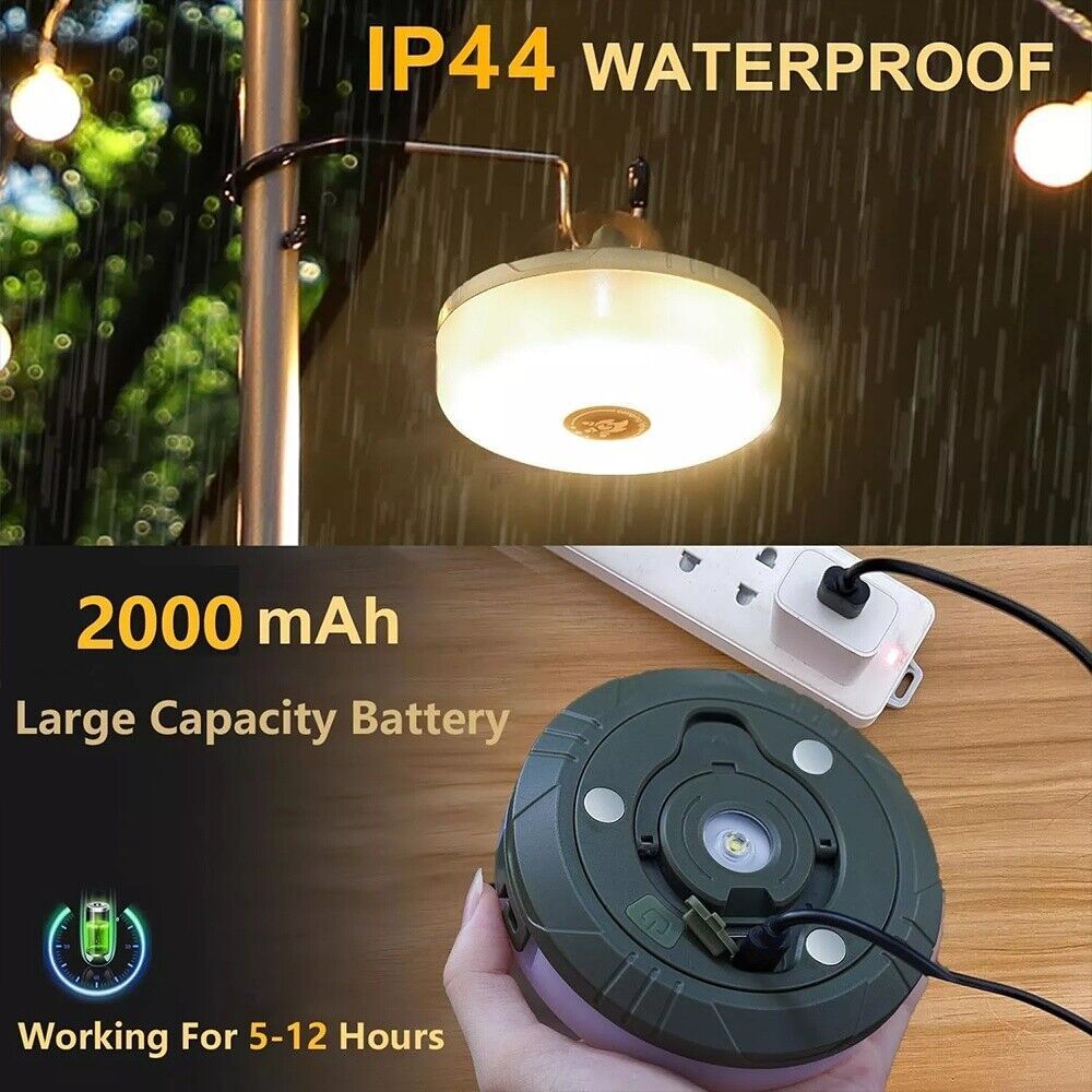 10M Outdoor Camping String Lights – Festival Tent Hanging Lamps with USB Charging