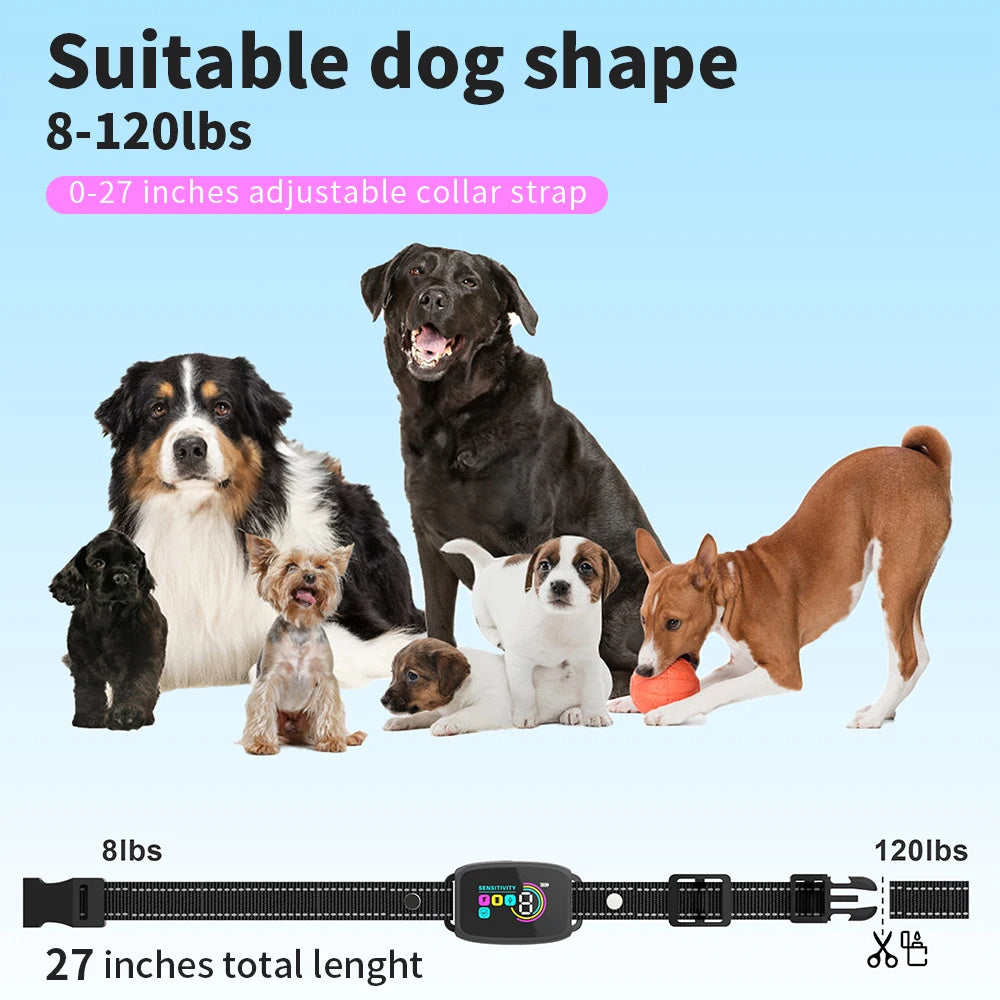 Smart Automatic Anti-Barking Dog Collar – Rechargeable Bark Stopper with HD Display & Waterproof Design