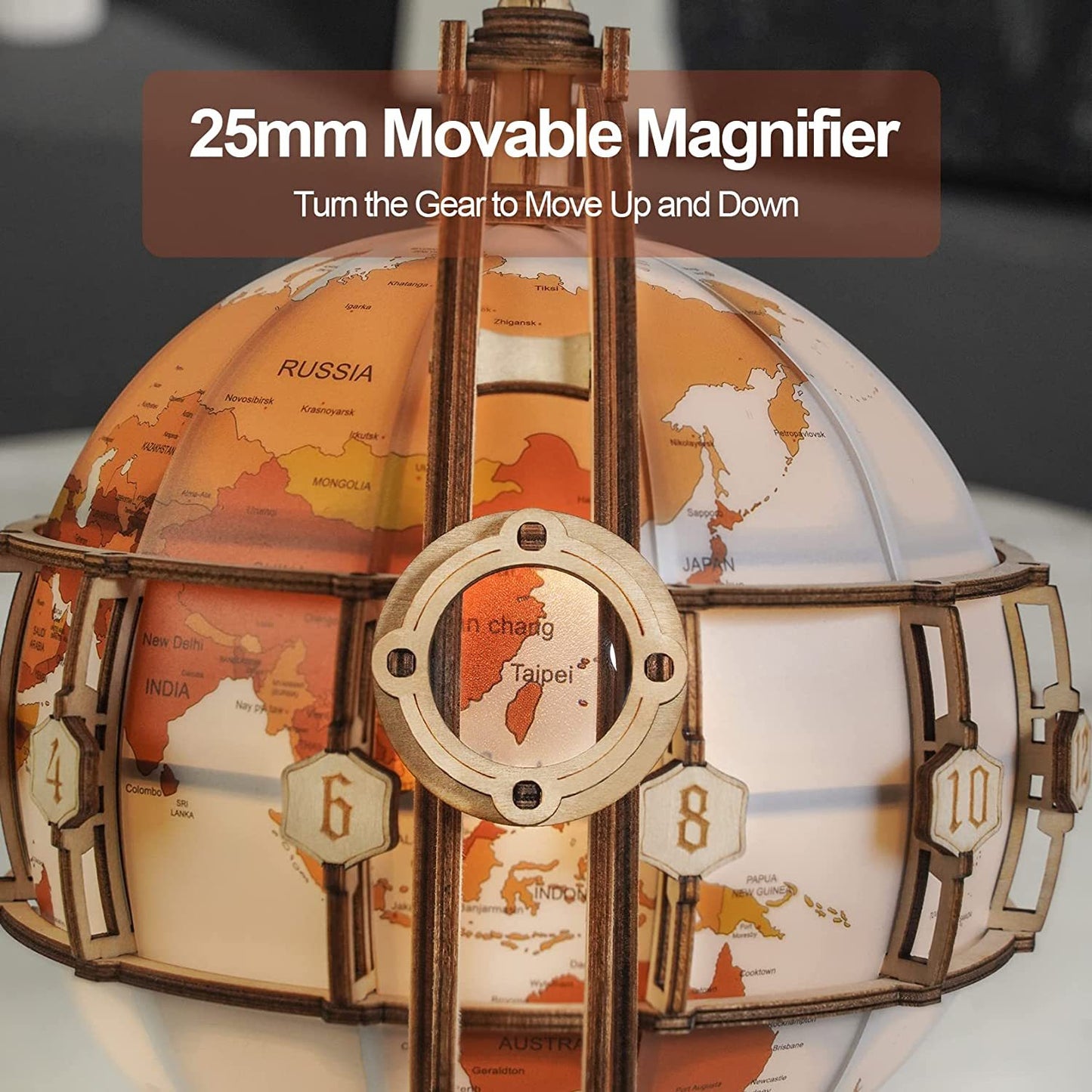 ROKR Luminous Globe – 3D Wooden Puzzle Model Kit (180 PCS)