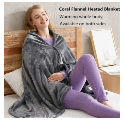 Winter Heated Flannel Blanket – USB Electric Body Warmer & Warm Shawl