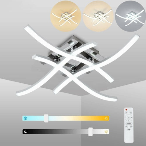 Ceiling Light 4 Wave Lights – Modern LED Dimmable Lamp for Kitchen, Living Room & Bedroom