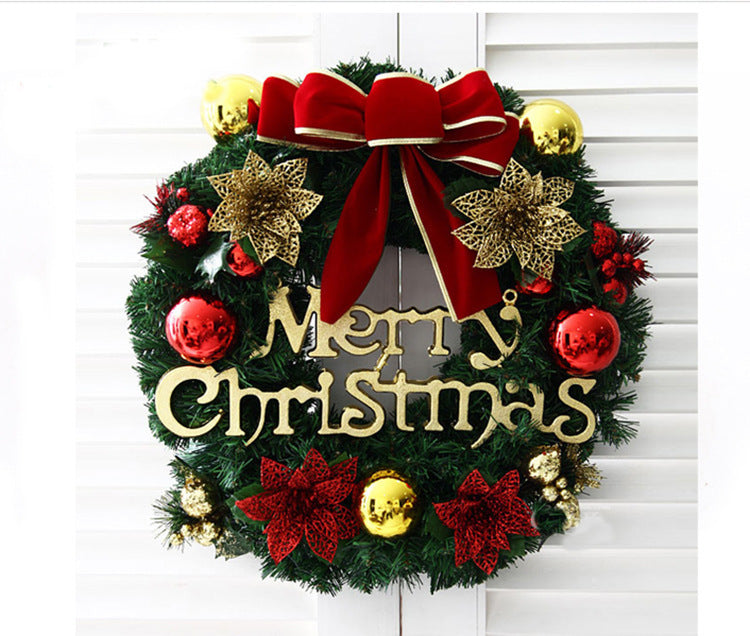 Pine Artificial Christmas Wreath – 40CM Green Rattan Door & Window Hanging Decoration | Pixel & Parcel Co.
