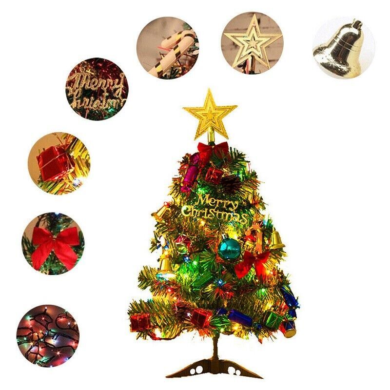 60CM Long Tabletop Artificial Mini Christmas Tree with LED Lights – Holiday Decoration | Pixel & Parcel Co.