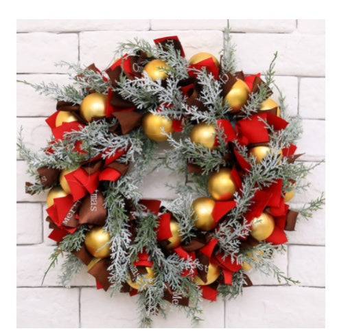 40cm Luxury Christmas Wreath – Elegant Holiday Door Decoration | Pixel & Parcel Co.