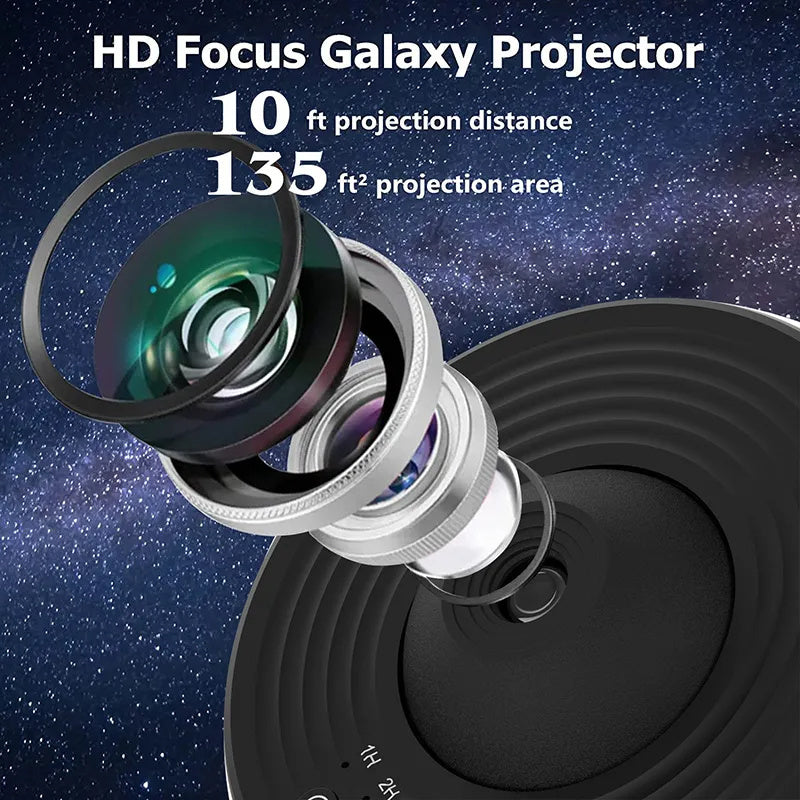 Night Light Galaxy Projector 360° Rotating Starry Sky Planetarium Lamp – Kids Bedroom, Valentines & Wedding Decoration