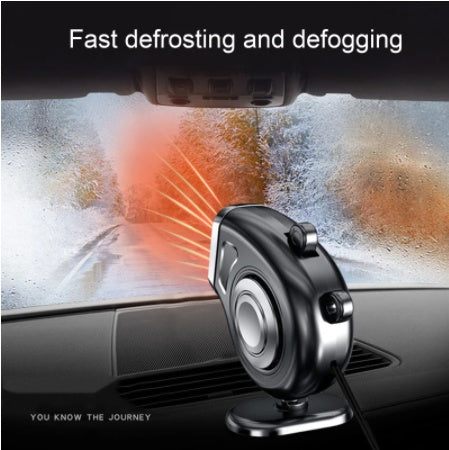 12V mini car demister fan removing windscreen mist
Compact warm/cold car heater fan on dashboard
Low-noise in-car demister directing airflow at side window
Plug-in 12V car defogger connected to power socket