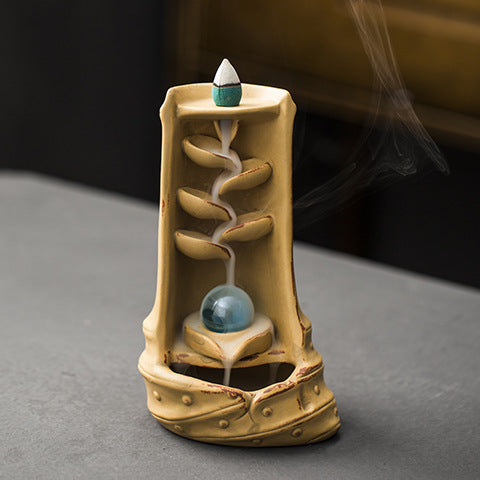 Multi-Layer Ceramic Backflow Incense Burner – Waterfall Aromatherapy Ornament