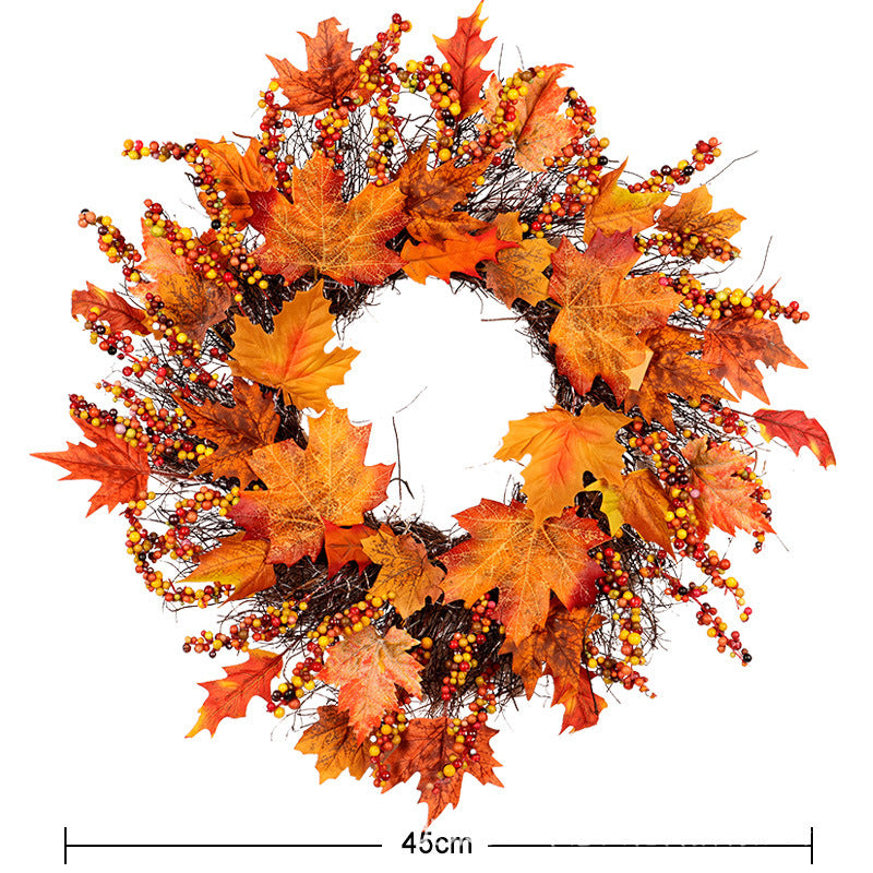 Maple Berry Christmas Wreath – 45CM and 60CM Handmade Autumn Festival Garland | Pixel & Parcel Co.