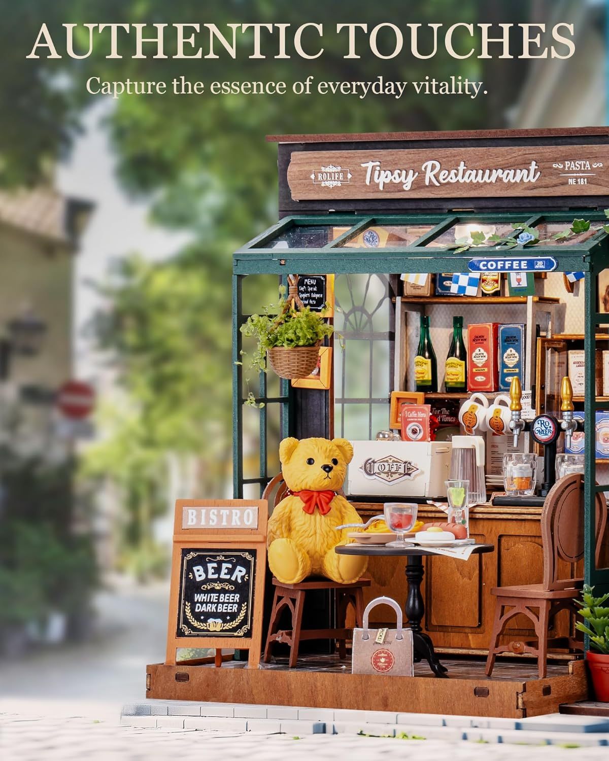 Rolife DIY Miniature House Kit — Tipsy Restaurant Model Craft for Adults