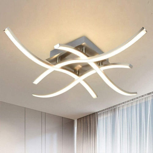 Ceiling Light 4 Wave Lights – Modern LED Dimmable Lamp for Kitchen, Living Room & Bedroom