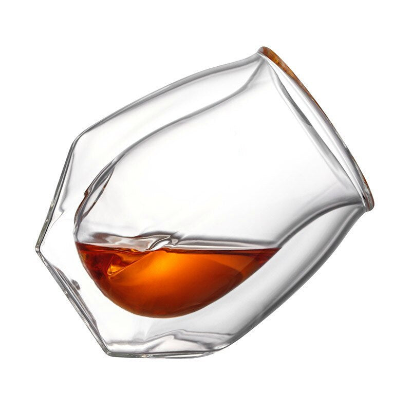 Whiskey Glass – Handmade Double-Walled Borosilicate Crystal Cup (180ml)