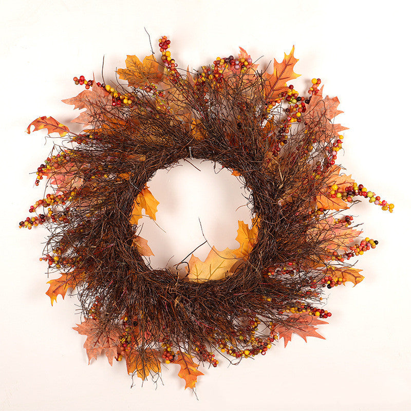 Maple Berry Christmas Wreath – 45CM and 60CM Handmade Autumn Festival Garland | Pixel & Parcel Co.
