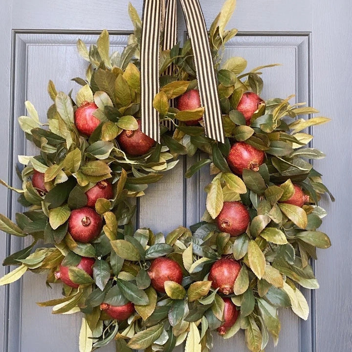 Simulation Christmas Wreath – Animal Farm Pine Cone Door Ring (Handmade Pastoral Style) | Pixel & Parcel Co.