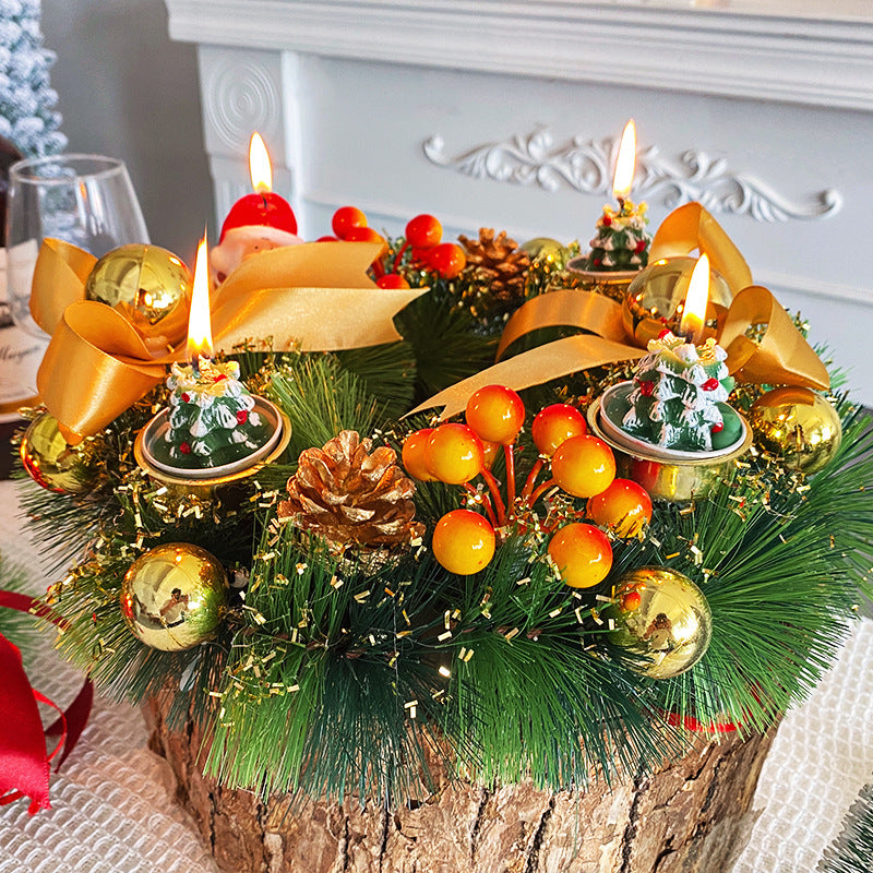 Christmas Candlestick Wreath – Holiday Wedding Table Decoration | Pixel & Parcel Co.