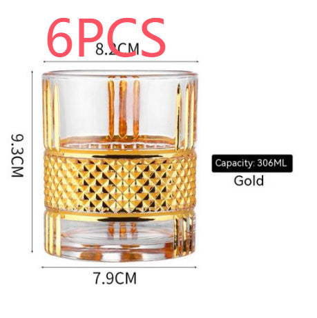 Gold Whiskey Glass – Elegant Household Crystal Wine Glass