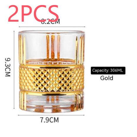 Gold Whiskey Glass – Elegant Household Crystal Wine Glass