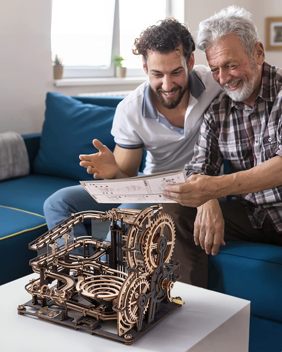 Robotime ROKR Marble Night City – 3D Wooden Puzzle Waterwheel Model Kit