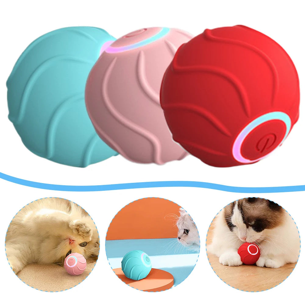 Smart Rolling Cat Toy Ball – USB Rechargeable Automatic Bouncing & Interactive Play Ball for Kittens