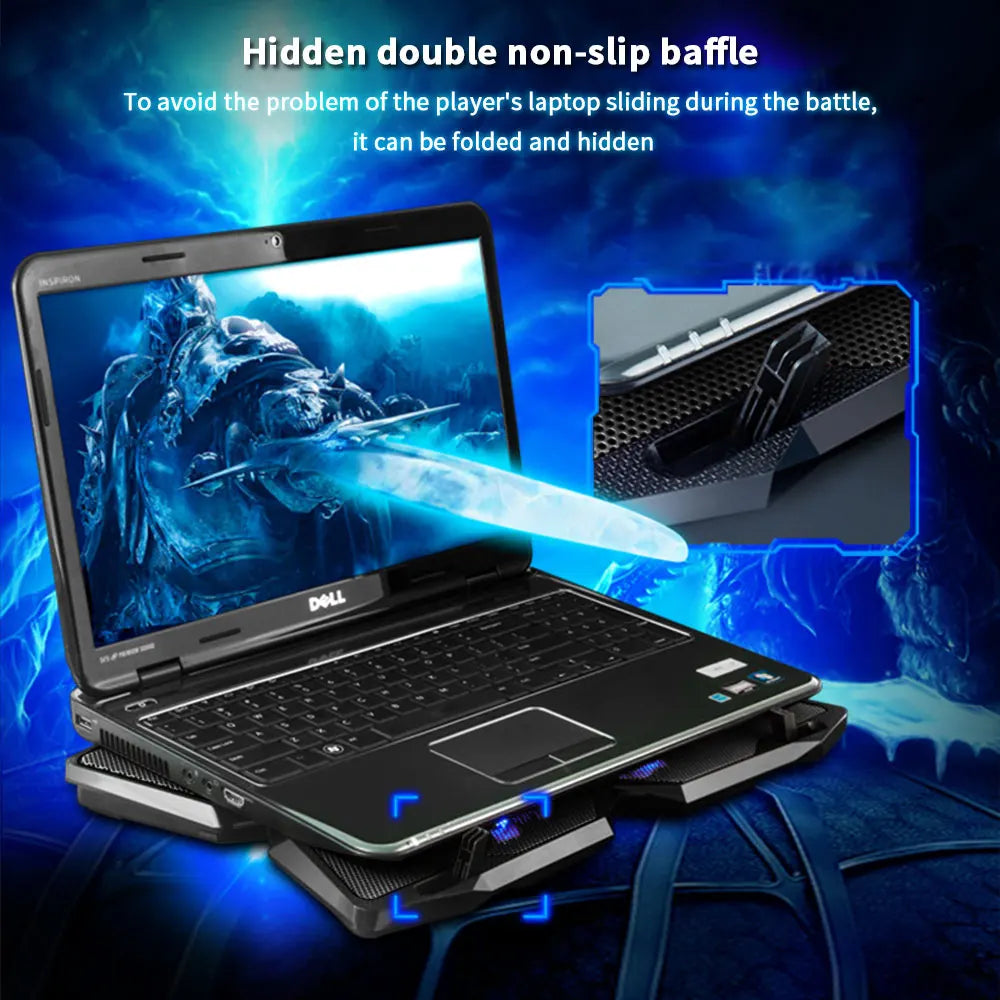 High-Performance Laptop Cooler Pad – 4 LED Fans & 2 USB Ports (14″-17″)