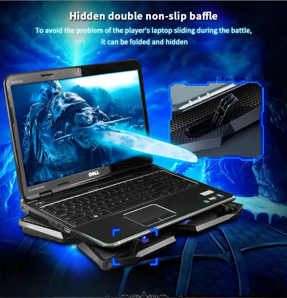 High-Performance Laptop Cooler Pad – 4 LED Fans & 2 USB Ports (14″-17″)