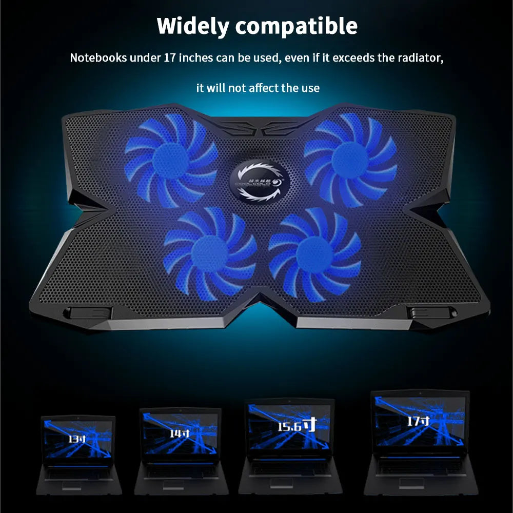 quad led fan laptop cooler