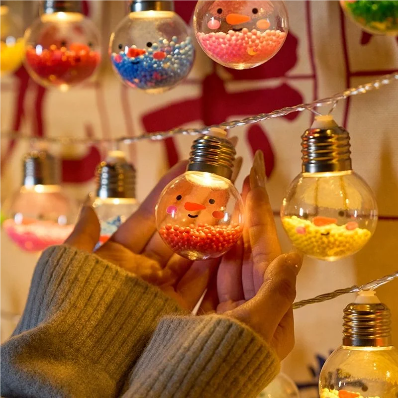 Smiling Christmas Bulb Ball String Lights – 1.5 m 10 LED Decorative Fairy Lights
