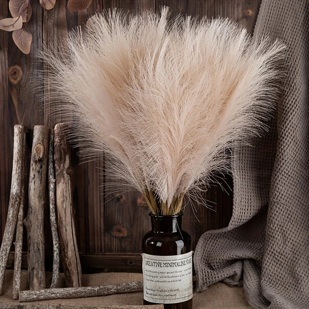 rustic farmhouse pampas grass decor