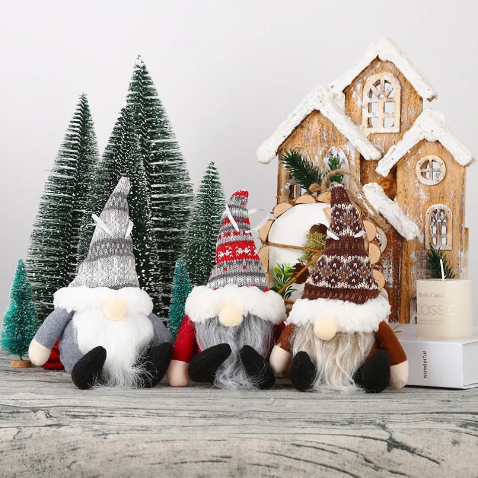 forest old man knitted hanging doll ornament