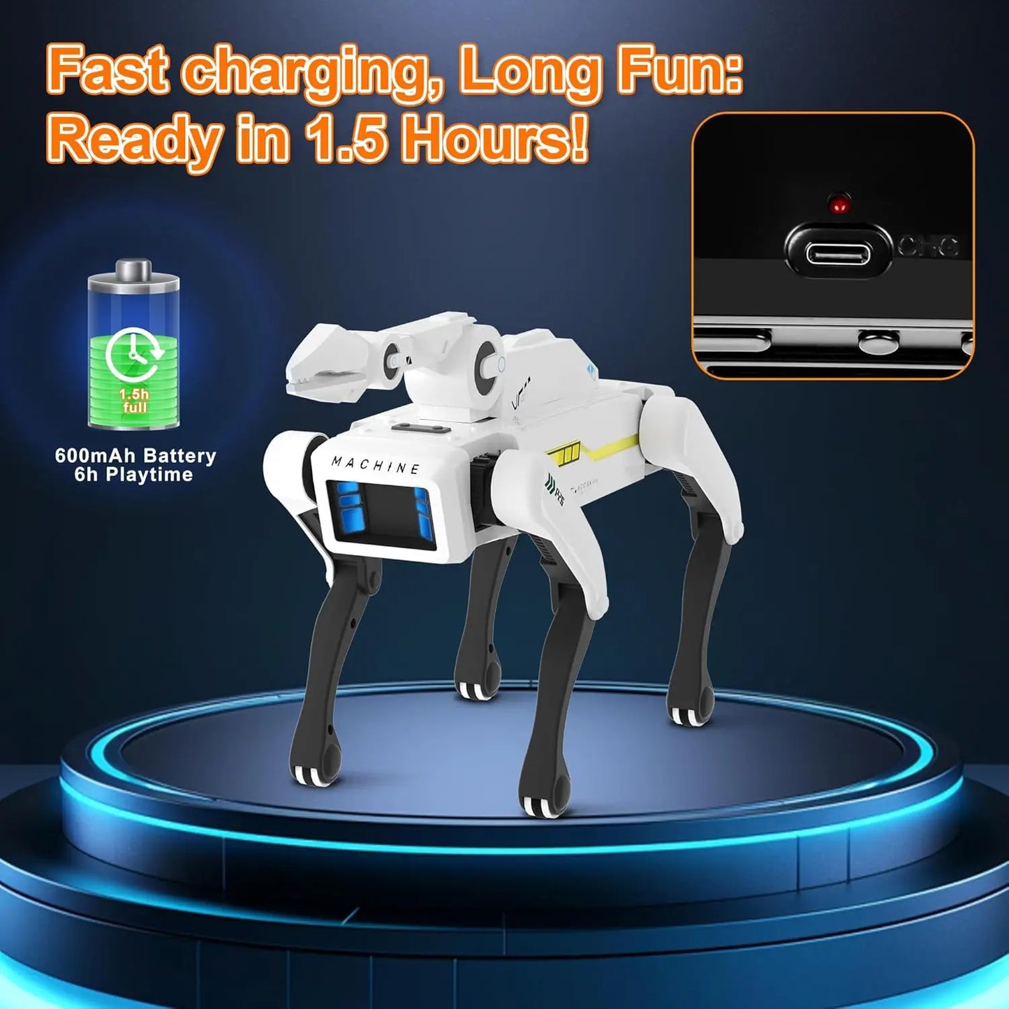 AI Simulation Robot Dog – Voice Command, App Control & Acrobatic Interactive Robot