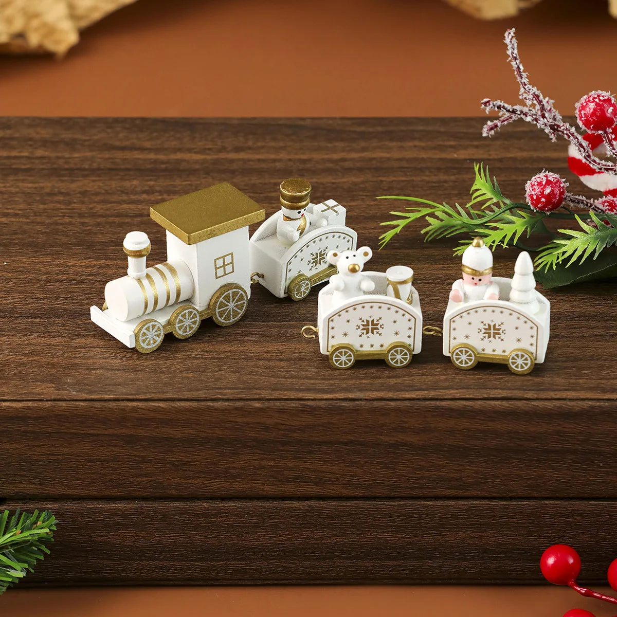 Christmas Wooden Train Decoration – Festive Holiday Toy Ornament