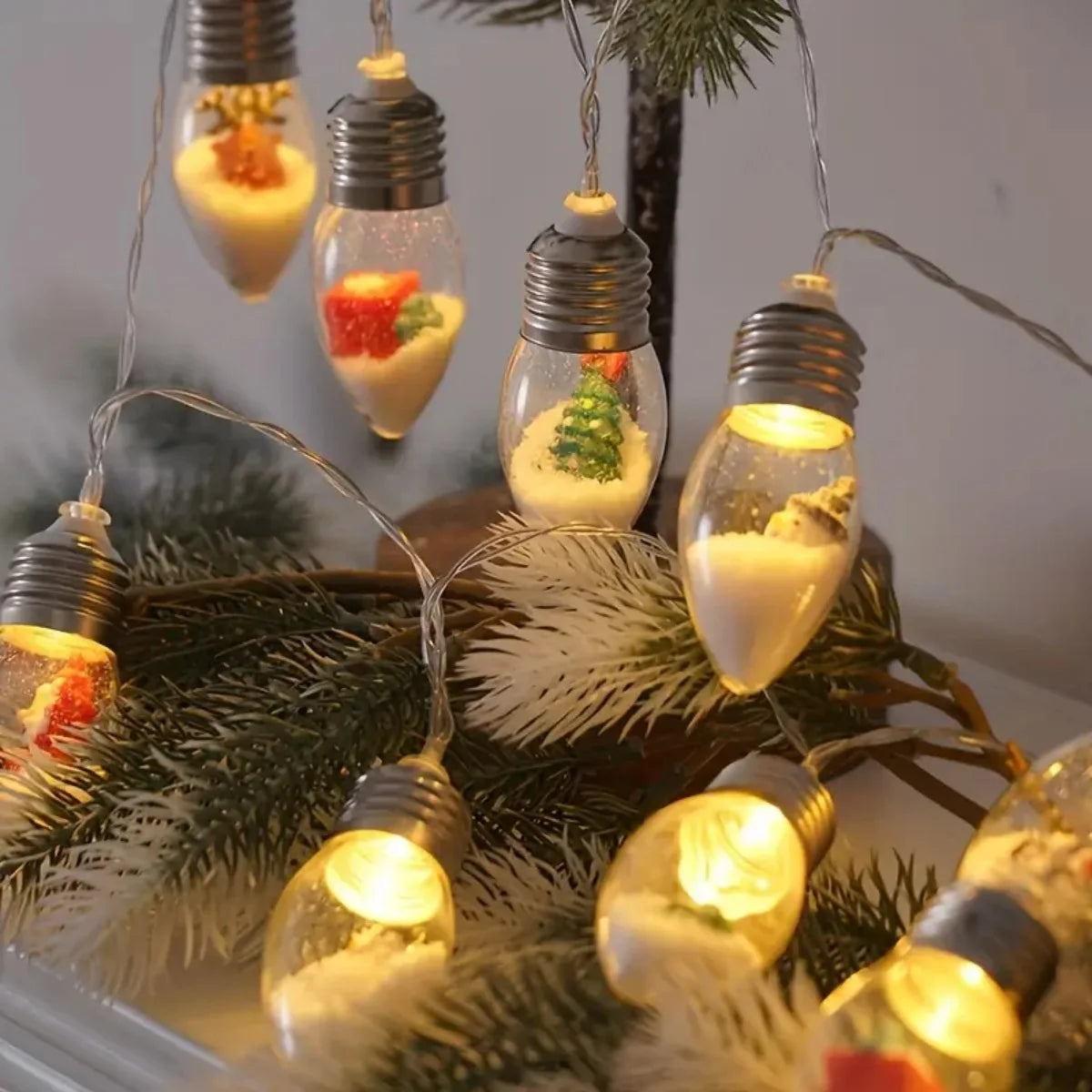 Snowball Clear Bulb String Lights – 10/20 LED Battery-Powered Christmas Fairy Lights