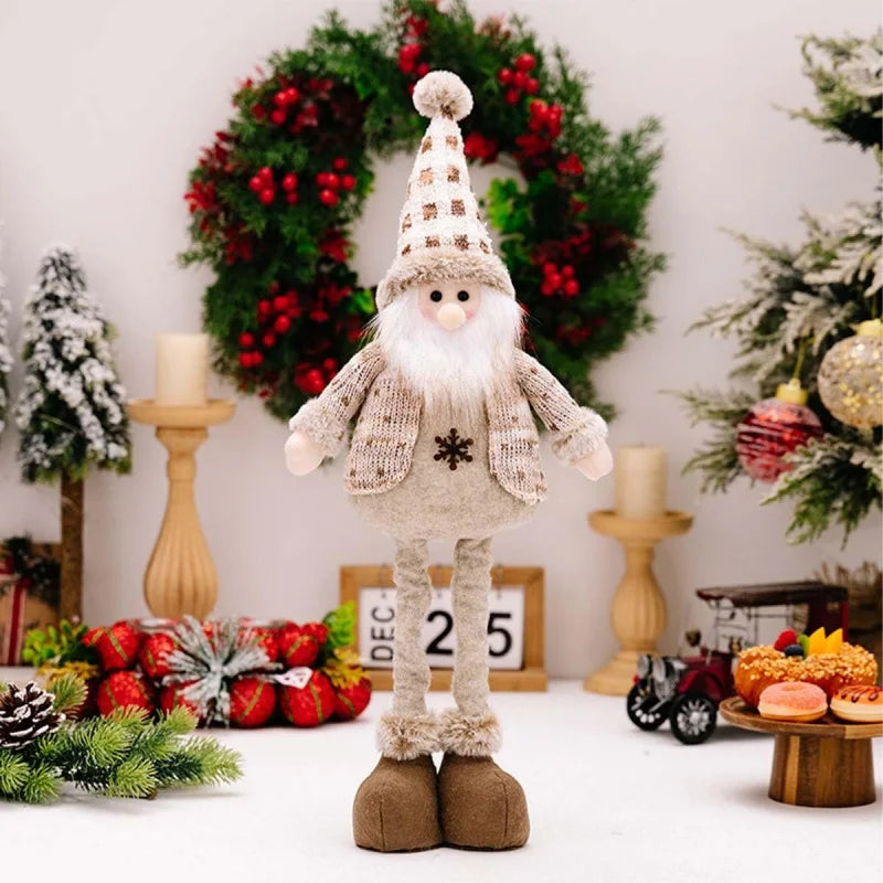 Christmas Extendable Plush Decoration – Santa, Snowman & Reindeer Tabletop Ornaments