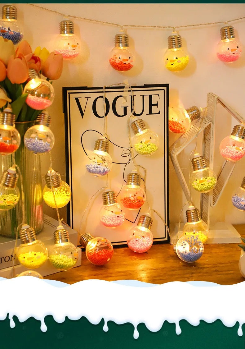 Smiling Christmas Bulb Ball String Lights – 1.5 m 10 LED Decorative Fairy Lights