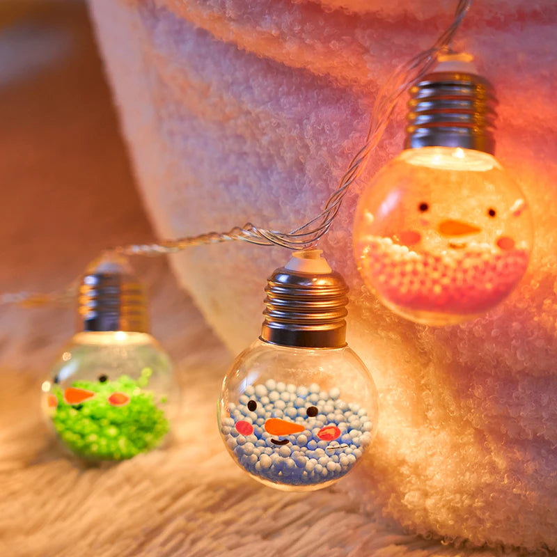 Smiling Christmas Bulb Ball String Lights – 1.5 m 10 LED Decorative Fairy Lights