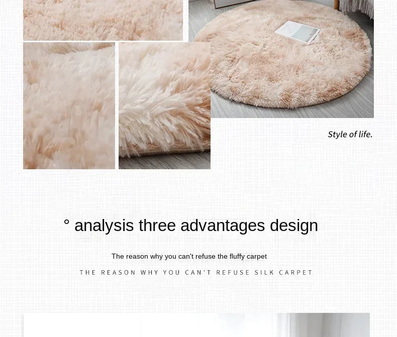 Super Soft Plush Round Rug – Fluffy White Thick Pile Accent Carpet