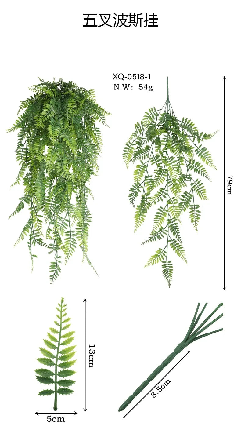 90cm Persian Fern Leaf Vine – Hanging Artificial Plant for Indoor & Wall Decor