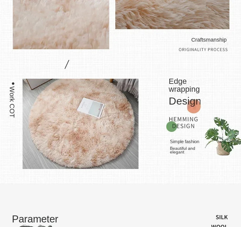 Super Soft Plush Round Rug – Fluffy White Thick Pile Accent Carpet