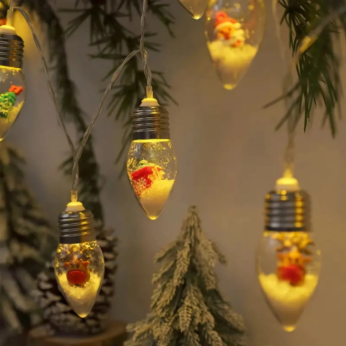 festive decorative clear bulb string lights