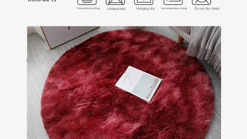 Super Soft Plush Round Rug – Fluffy White Thick Pile Accent Carpet