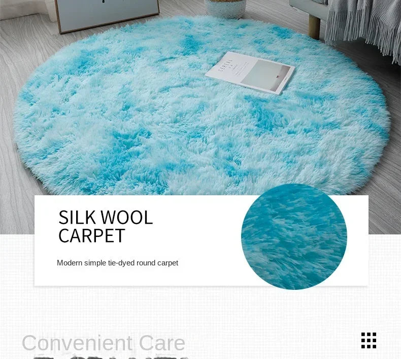 Super Soft Plush Round Rug – Fluffy White Thick Pile Accent Carpet