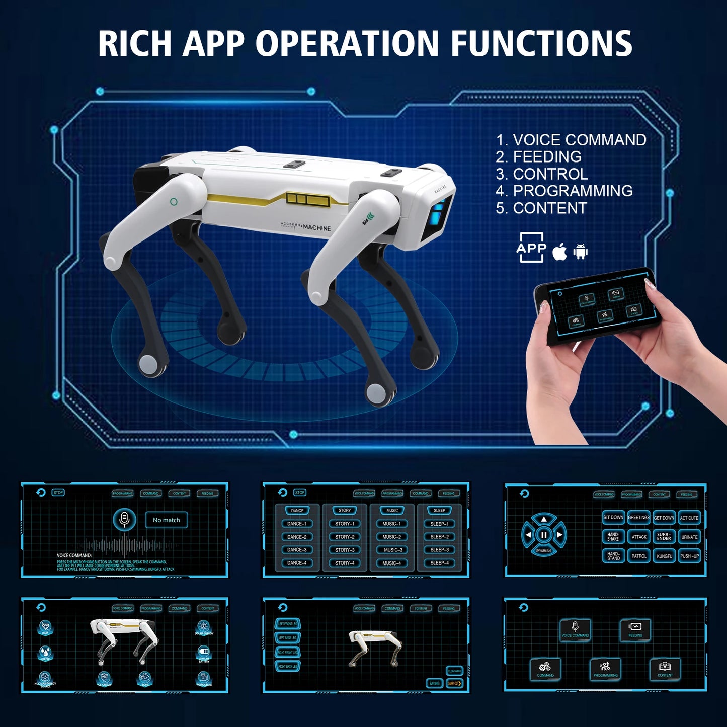 interactive acrobatic robot dog
