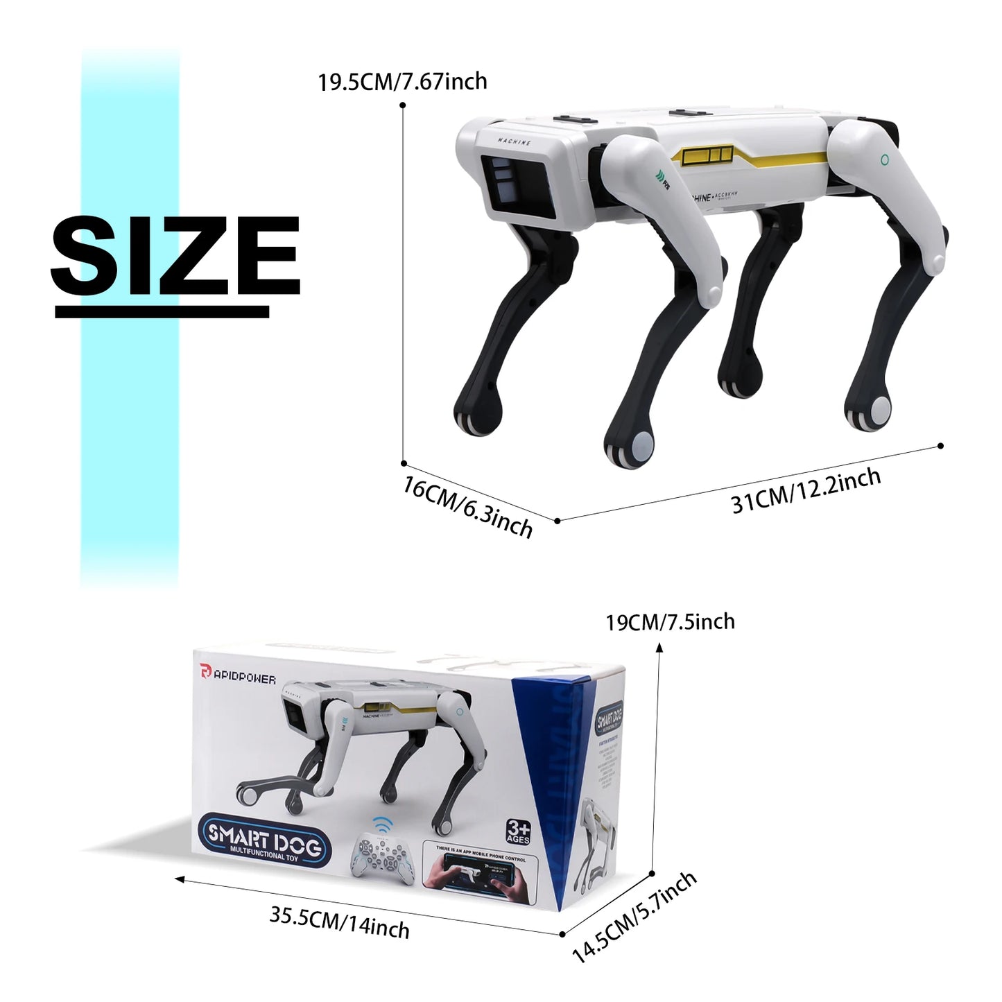 AI Simulation Robot Dog – Interactive Voice & App Controlled Smart Puppy