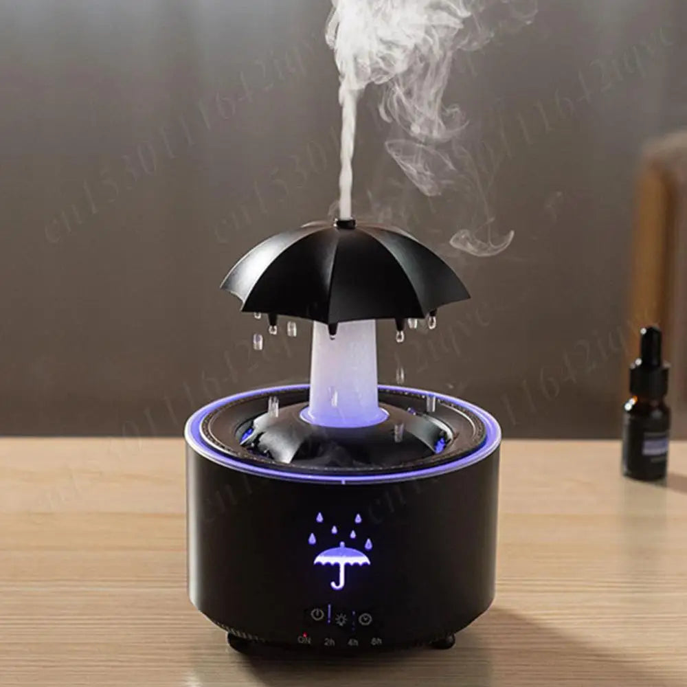 Rotating Umbrella Humidifier & Essential Oil Diffuser – 7-Color LED Night Light + Remote Control