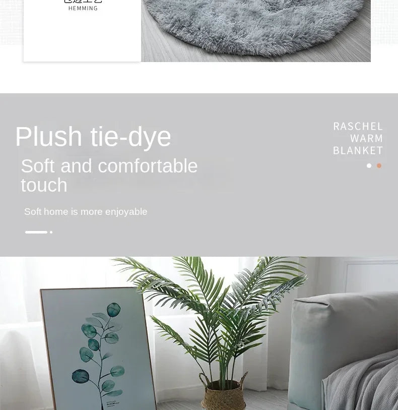 Super Soft Plush Round Rug – Fluffy White Thick Pile Accent Carpet