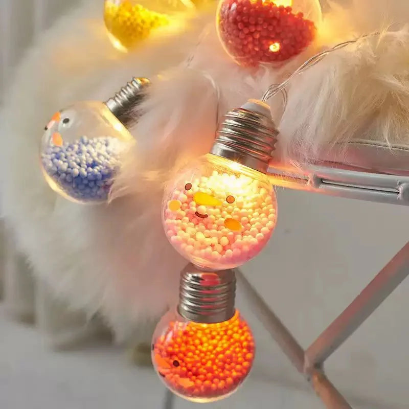 Smiling Christmas Bulb Ball String Lights – 1.5 m 10 LED Decorative Fairy Lights