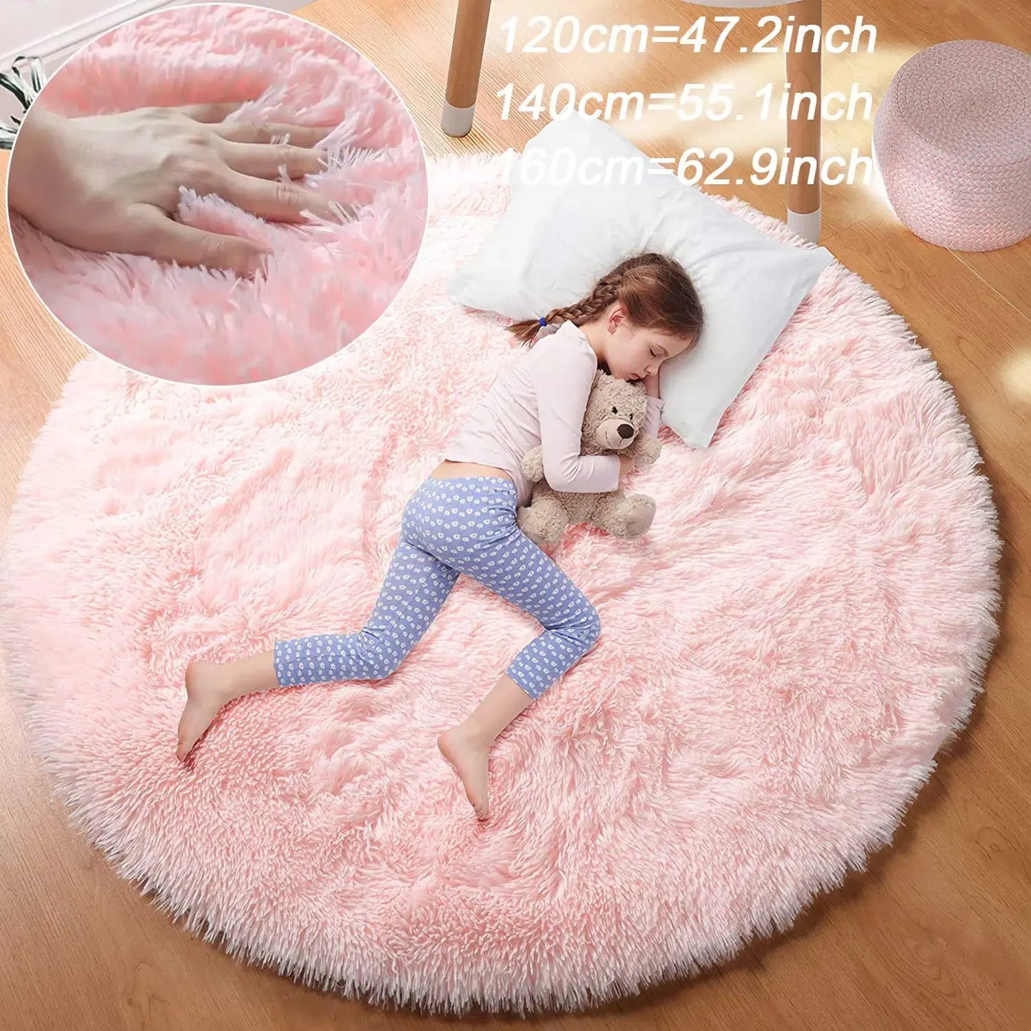 cozy round shag rug