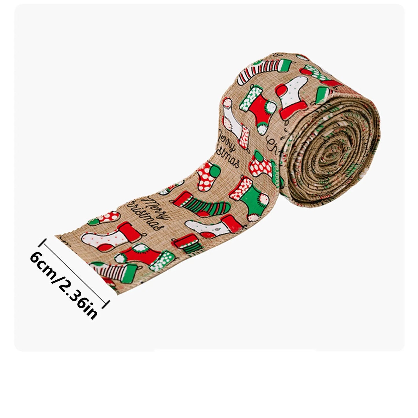 jute wired christmas ribbon for gifts