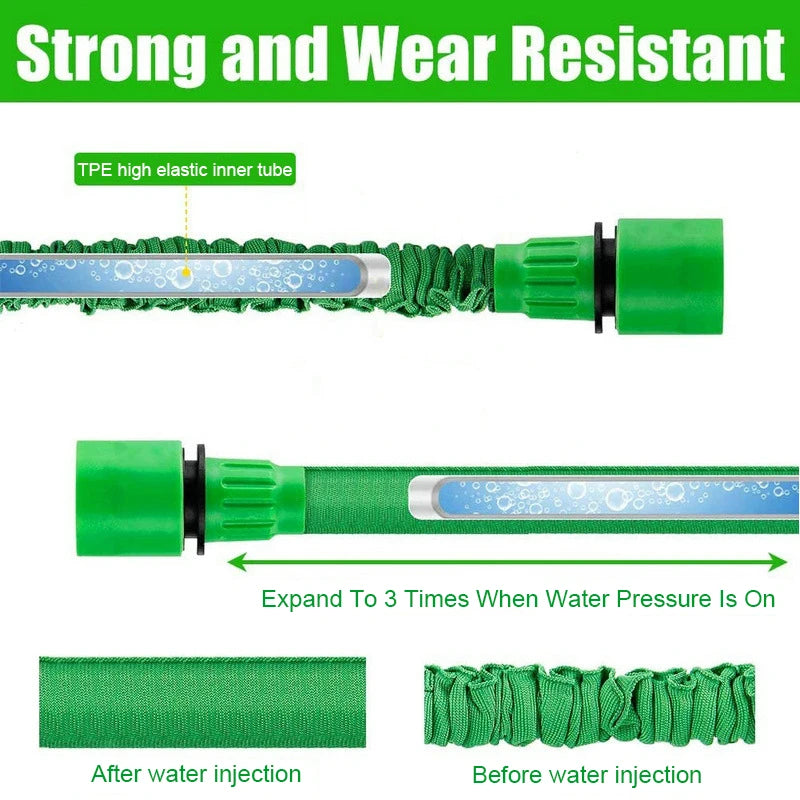 “leakproof brass connector expandable hose”
