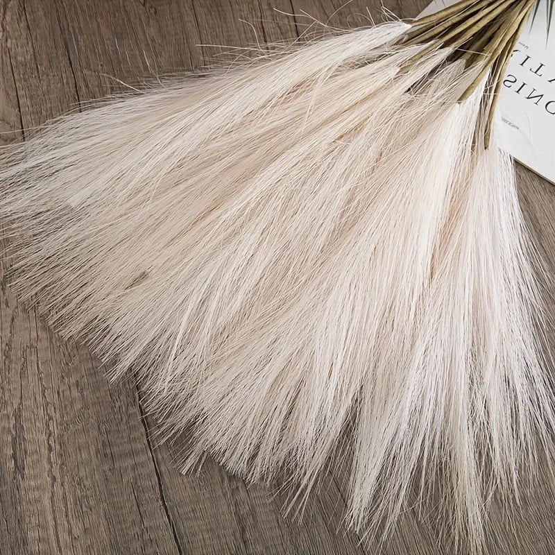 10 Stems Faux Pampas Grass – Tall Boho Vase Decor (Floor / Rustic / Farmhouse)